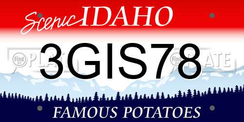 3GIS78 Idaho License Plate