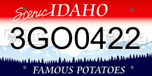 3GO0422 Idaho License Plate