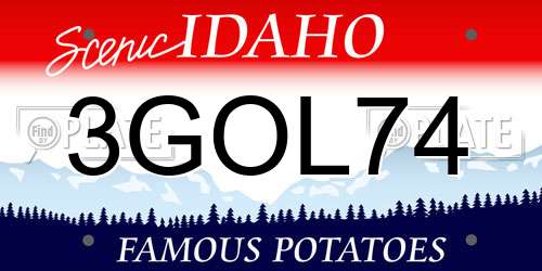 3GOL74 Idaho License Plate