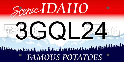 3GQL24 Idaho License Plate