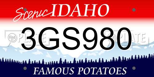 3GS980 Idaho License Plate