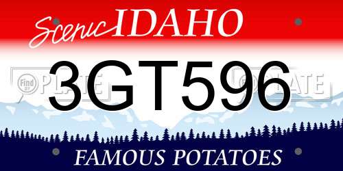 3GT596 Idaho License Plate