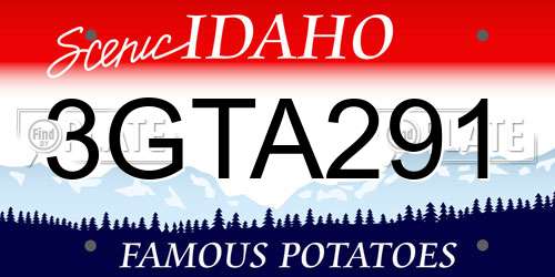 3GTA291 Idaho License Plate