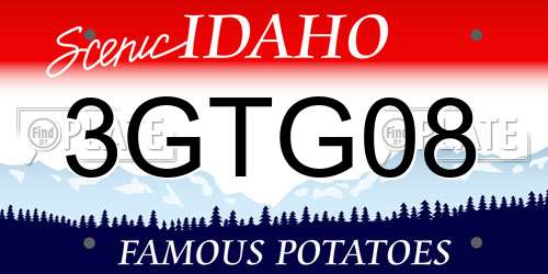 3GTG08 Idaho License Plate