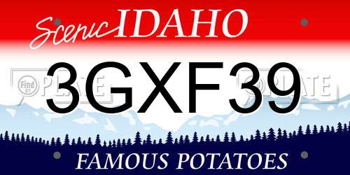 3GXF39 Idaho License Plate