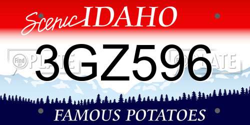 3GZ596 Idaho License Plate