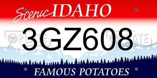 3GZ608 Idaho License Plate