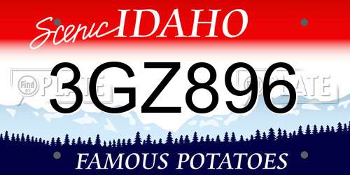 3GZ896 Idaho License Plate