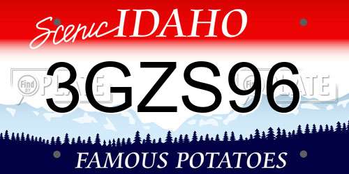 3GZS96 Idaho License Plate