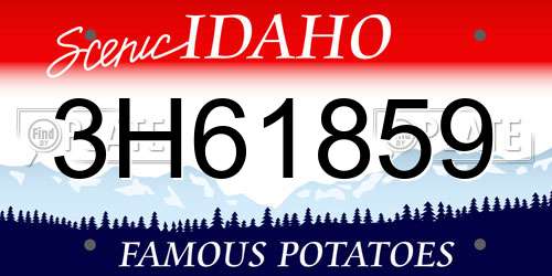 3H61859 Idaho License Plate