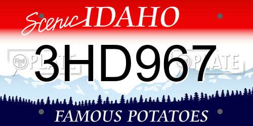 3HD967 Idaho License Plate