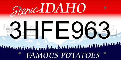 3HFE963 Idaho License Plate
