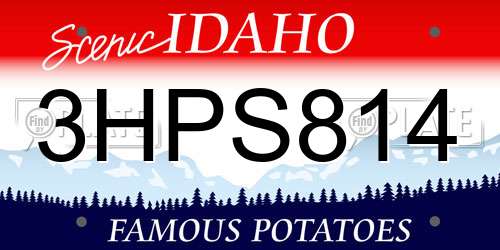 3HPS814 Idaho License Plate