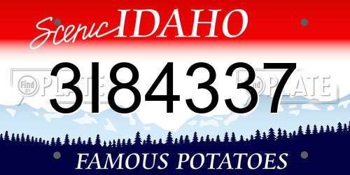 3I84337 Idaho License Plate