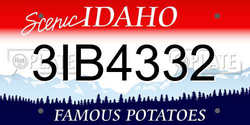 3IB4332 Idaho License Plate