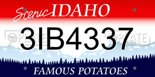 3IB4337 Idaho License Plate