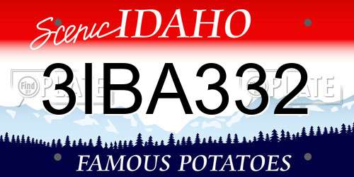 3IBA332 Idaho License Plate
