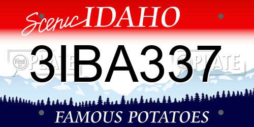 3IBA337 Idaho License Plate