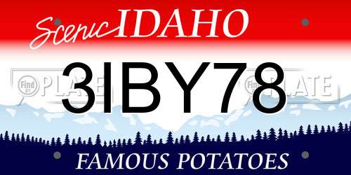 3IBY78 Idaho License Plate