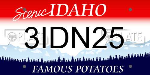 3IDN25 Idaho License Plate