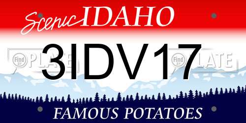 3IDV17 Idaho License Plate