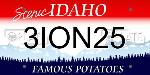 3ION25 Idaho License Plate