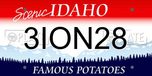 3ION28 Idaho License Plate