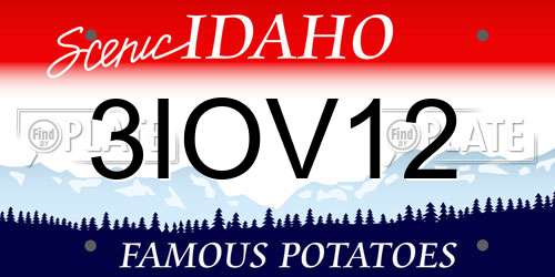 3IOV12 Idaho License Plate