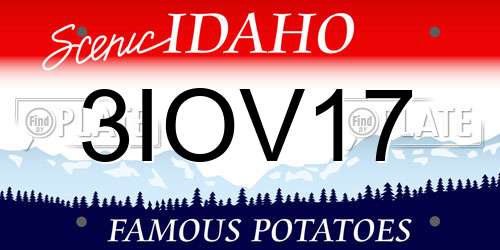 3IOV17 Idaho License Plate