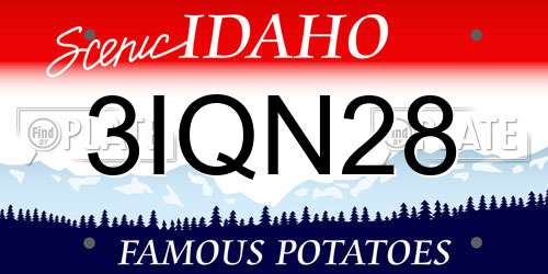 3IQN28 Idaho License Plate