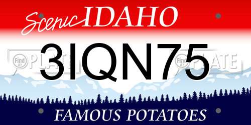 3IQN75 Idaho License Plate