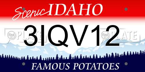 3IQV12 Idaho License Plate