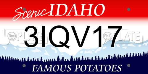 3IQV17 Idaho License Plate