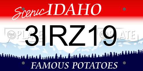 3IRZ19 Idaho License Plate