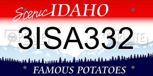 3ISA332 Idaho License Plate