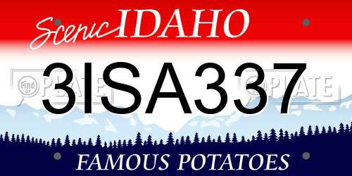 3ISA337 Idaho License Plate