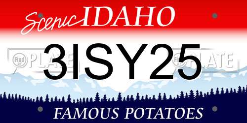 3ISY25 Idaho License Plate