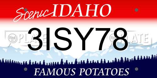 3ISY78 Idaho License Plate