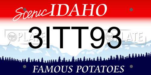3ITT93 Idaho License Plate