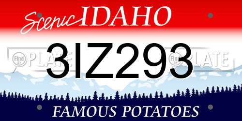 3IZ293 Idaho License Plate