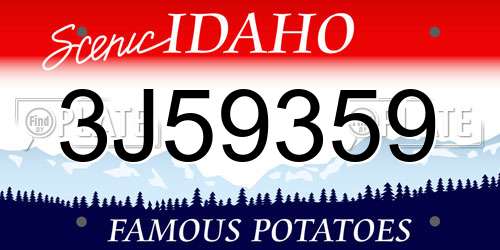 3J59359 Idaho License Plate