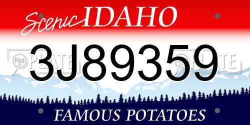 3J89359 Idaho License Plate