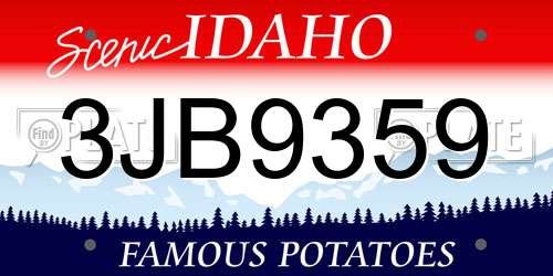 3JB9359 Idaho License Plate