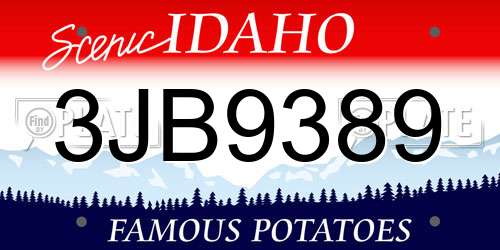 3JB9389 Idaho License Plate