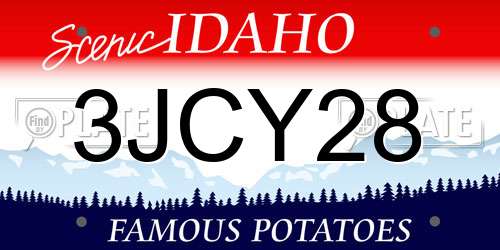3JCY28 Idaho License Plate