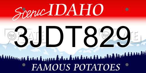 3JDT829 Idaho License Plate