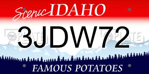 3JDW72 Idaho License Plate