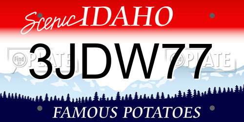 3JDW77 Idaho License Plate