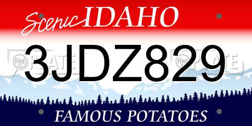 3JDZ829 Idaho License Plate