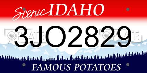 3JO2829 Idaho License Plate